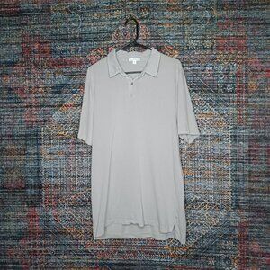 James Perse mens solid gray distressed Supima polo shirt 3 M msx3337 USA EUC